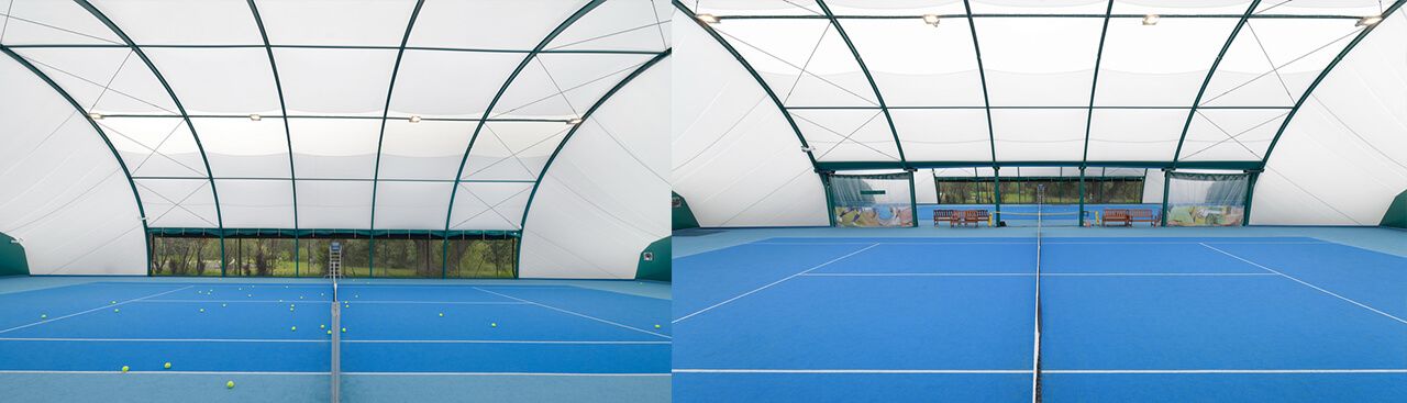 Sport Halls LTD. Oblúkové tenisové haly s rovnými bokmi